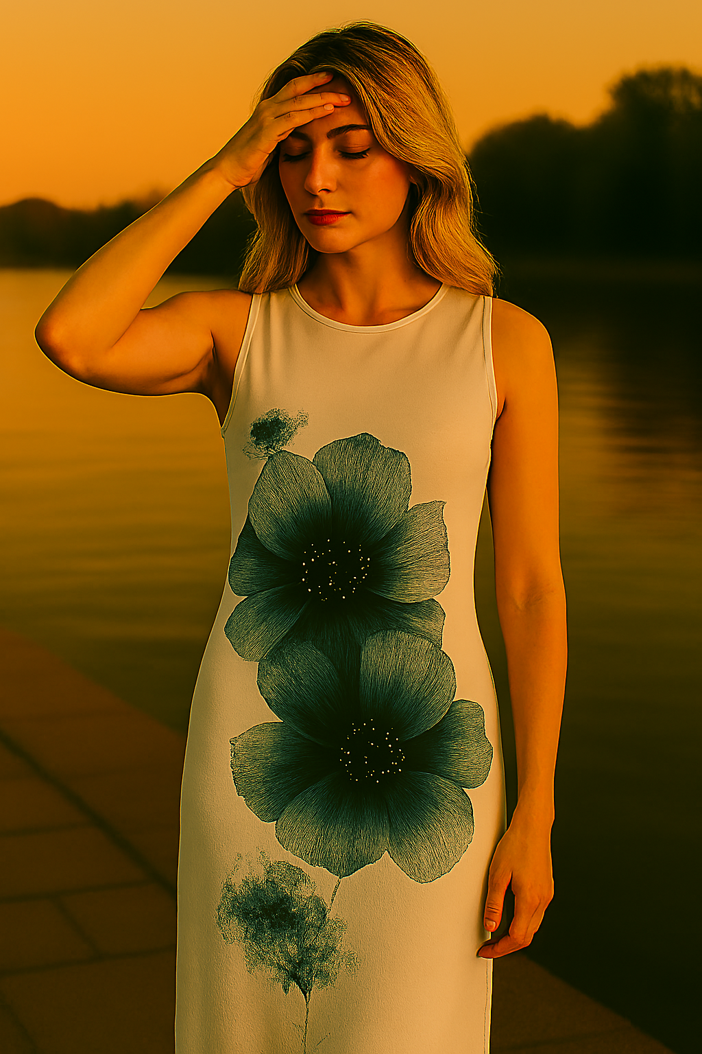 AOP Bodycon Dress, Flower print