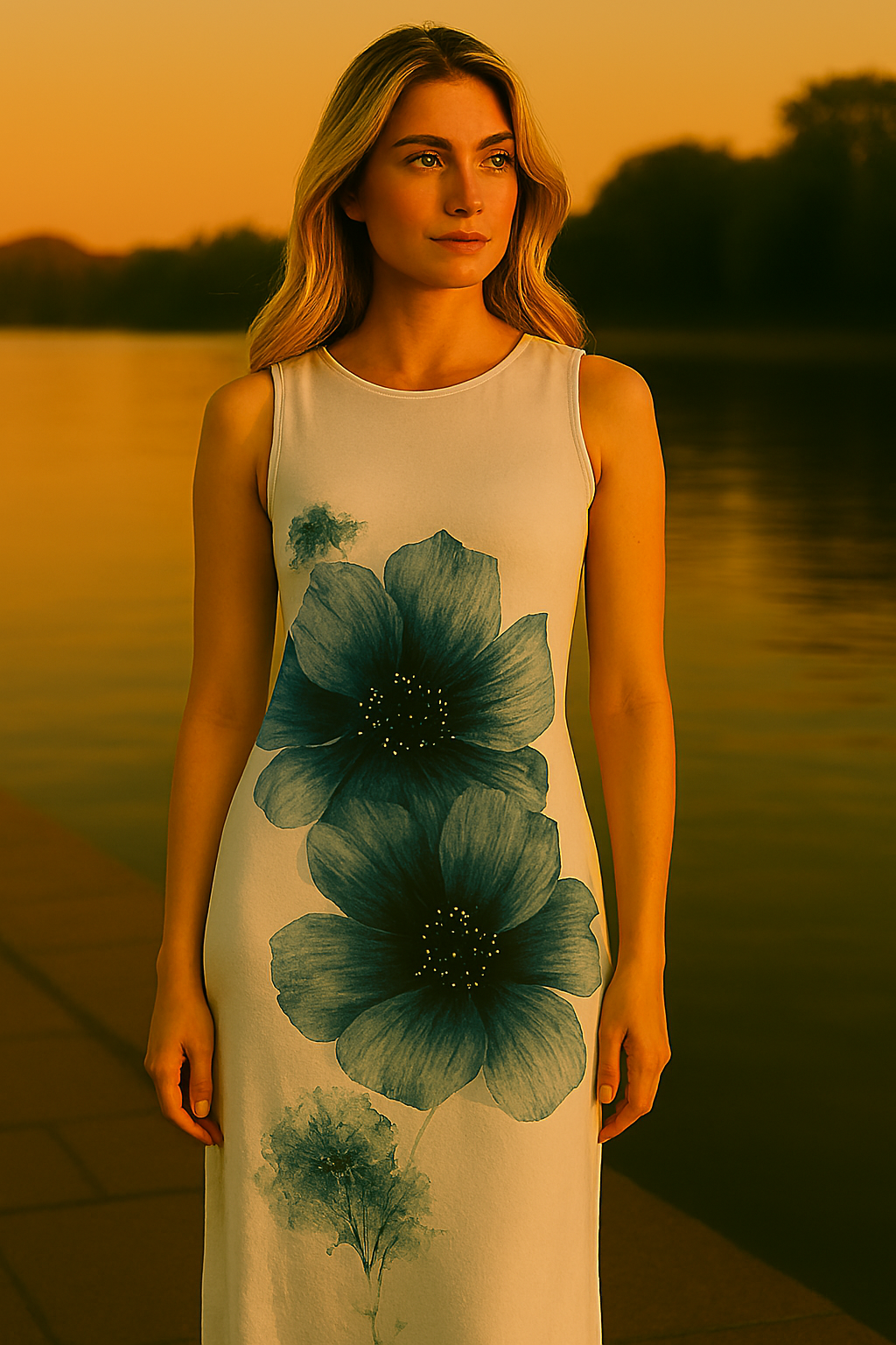 AOP Bodycon Dress, Flower print